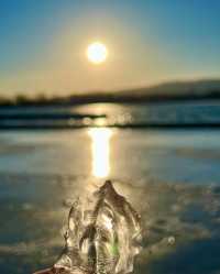 太原冰島 | 晉陽湖碎冰落日