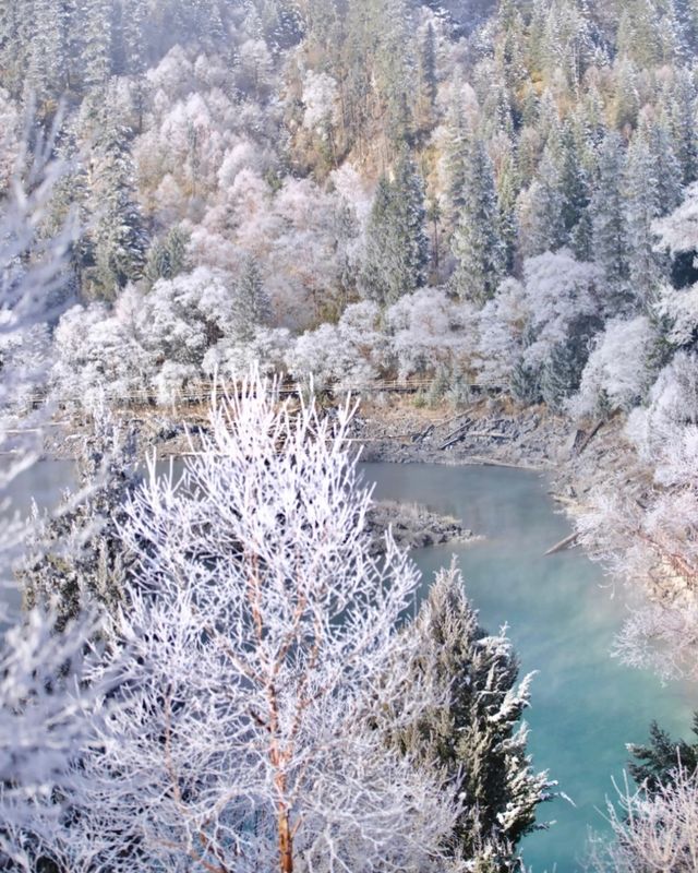 冬日童話屋住進九寨溝的雪花秘境裡！