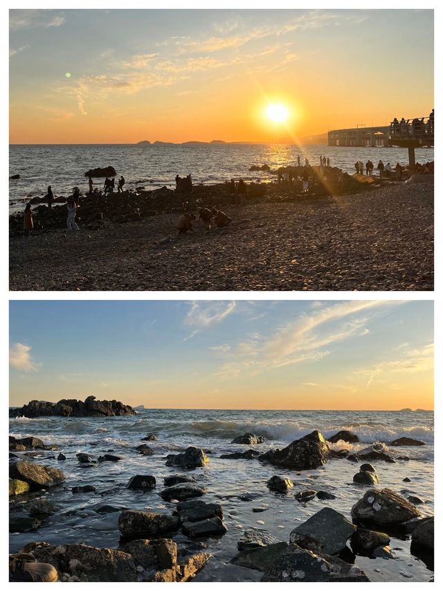 冬日銀沙灘絕美日出