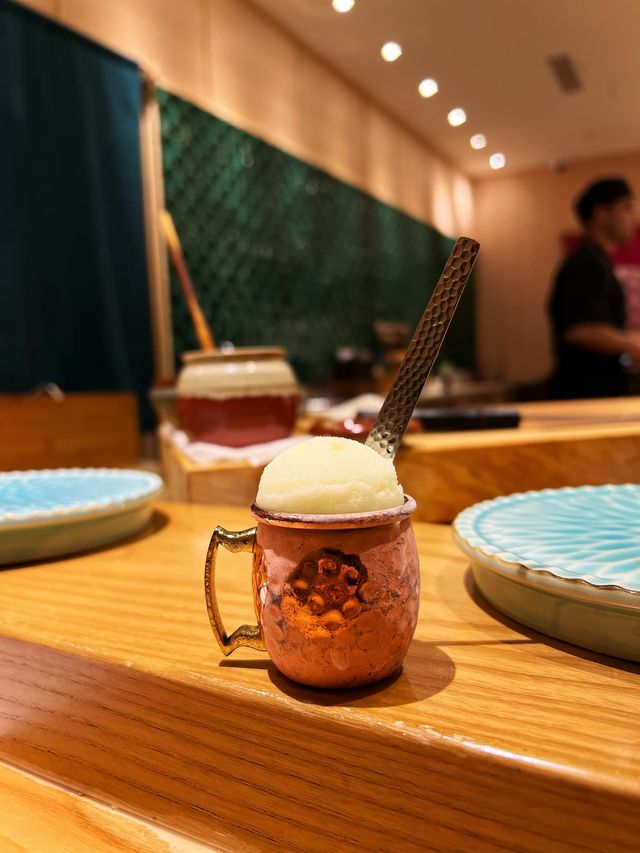 「鮨燐」尖沙咀鮨店，晚市套餐有沙律、麵豉湯同甜品柚子雪芭