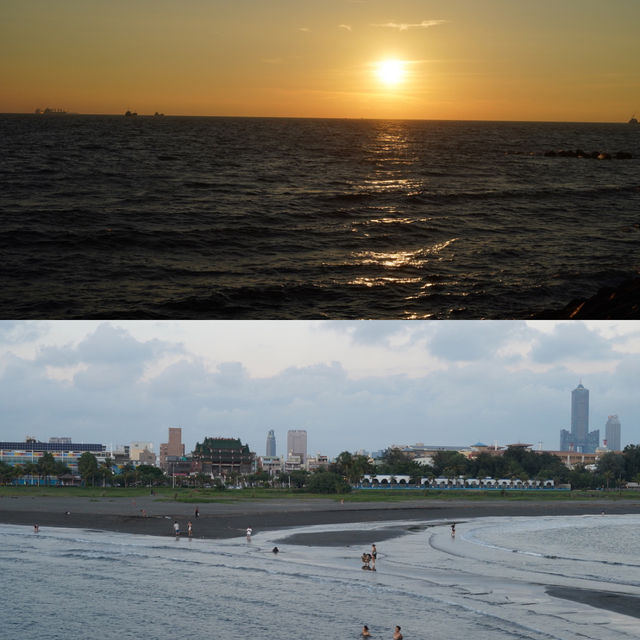 高雄旗津海水浴場～無敵日落🌅