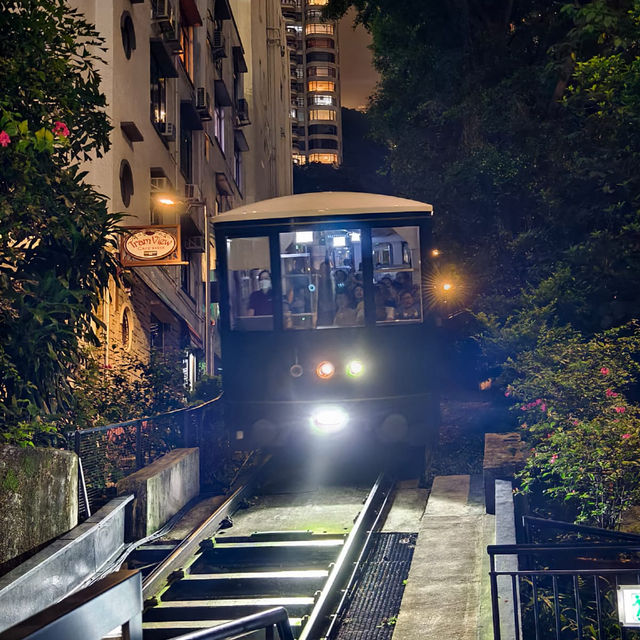香港の夜景と山頂
