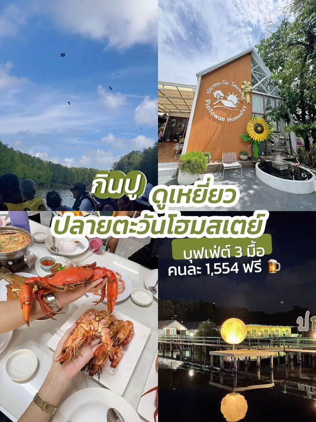 กินปูดูเหยี่ยว 1,554 อาหาร3มื้อ @ปลายตะวันโฮมสเตย์