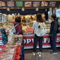 Freshly made stroopwafel in Delft morning market