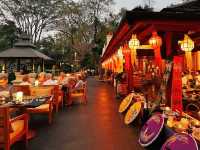 Perfect holiday time at Four Seasons Resort Chiang Mai ~ Sunset cocktails and Lanna-style buffet dinner are amazing.