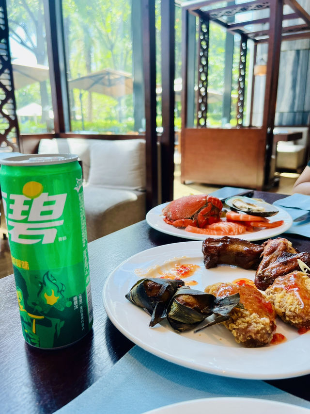 Sunny bites await at the lunch buffet!  Sunny bites await at the lunch buffet!