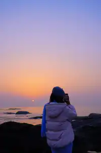 淡季週末日照看海