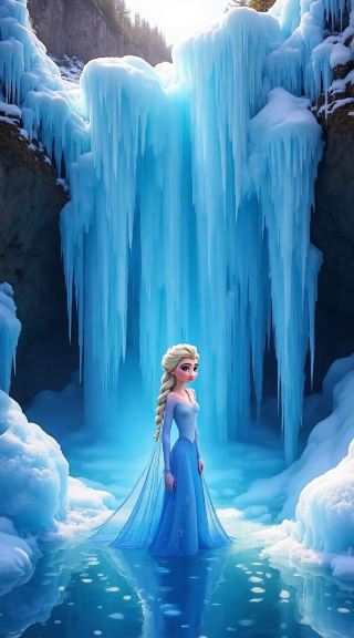 Wow! The blue icefall at Shuipugou is like a real-life Frozen adventure! ❄️