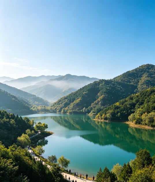 銅川福地湖｜渭北高原小眾碧玉湖！20℃天然避暑秘境