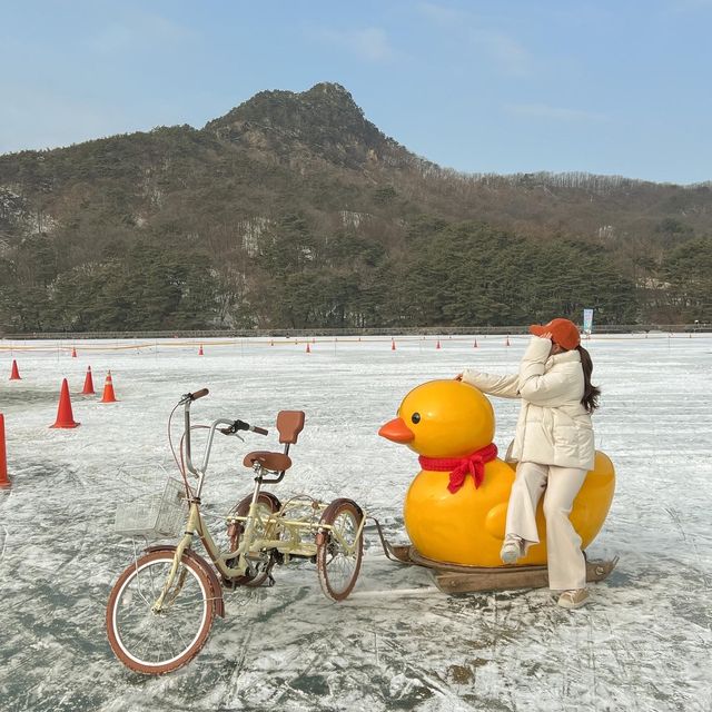 겨울여행 최고핫플 오리썰매, 포천 산정호수 🐥🛷✨