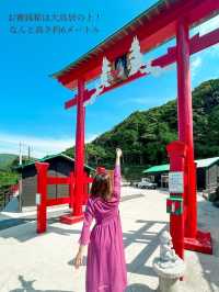 【海に臨む123基の赤い鳥居⛩️】お賽銭入るかなチャレンジも楽しめる絶景神社