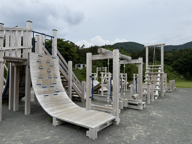 河口湖的一個有趣的兒童小公園：鳴沢村活き活き広場