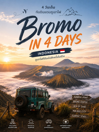 🌋 Bromo, Indonesia in 4 Days: A travel plan you can follow. Departing from Thailand 🇹🇭✈️🇮🇩