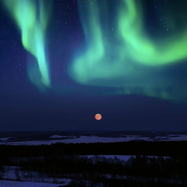 極光下的北極夢境:漠河北極村之夜 極光下的北極夢境:漠河北極村之夜