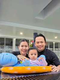 First family swimming experience👨‍👩‍👧🏊