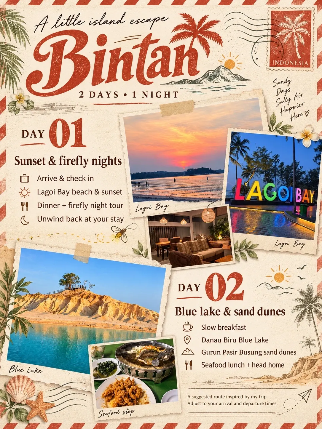 🇮🇩 Indonesia Rencana Perjalanan 2 Hari 1 Malam di Bintan | Danau Biru, Matahari Terbenam & Malam Kunang-kunang
