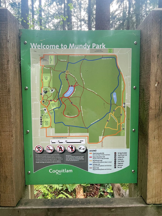 Vancouver에 수많은 공원중에 시원하게 둘레길 산책하기 좋은 Mundy park