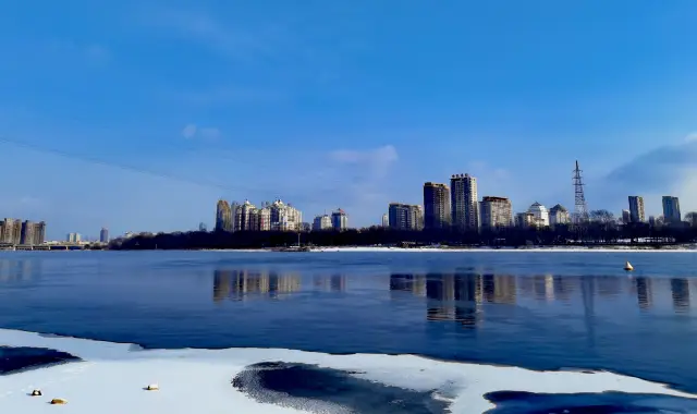 Riverside plank road in Jilin