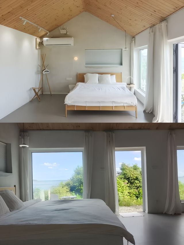 青島，距離海邊不到10米的民宿，開門就是海景。