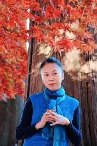 日本長野長圓寺 血紅的楓美極了。