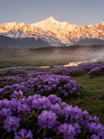 端午の花の季節限定 雪山の下のツツジの花海がとても癒される | Trip