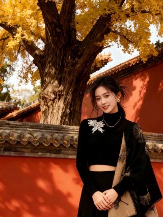 ทิวทัศน์ฤดูใบไม้ร่วงอันงดงามของวัดผู่จ้าวในเมืองไท่หาน | คู่มือการสร้างภาพถ่ายสไตล์จีนที่สวยงามภายใต้กำแพงสีแดงและต้นแปะก๊วย