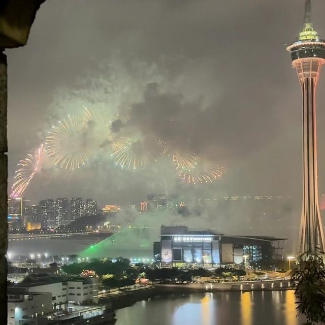 Fireworks and Night view macau peninsula 