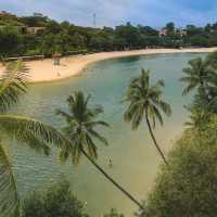 Enjoying a quiet beach atmosphere on Sentosa 