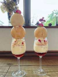 【福岡カフェ】桃のパフェがインパクト大