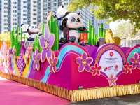 spectacular parade inspired by the city's six giant pandas