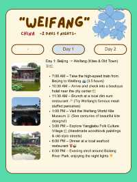 Weifang, Shandong itinerary-2Days