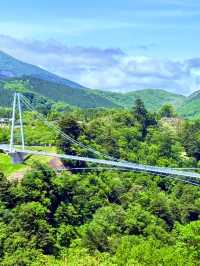 穿越僻靜山谷的高空吊橋