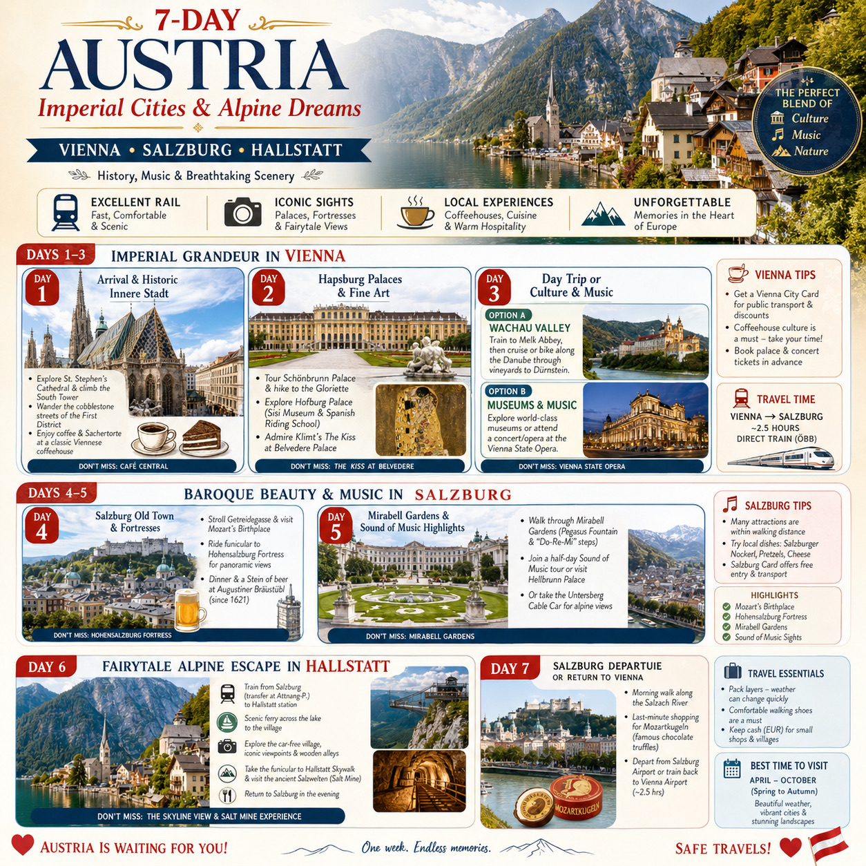 Austria: 7-Day Dream Itinerary—Imperial Glam to Alpine Magic 🇦🇹✨
