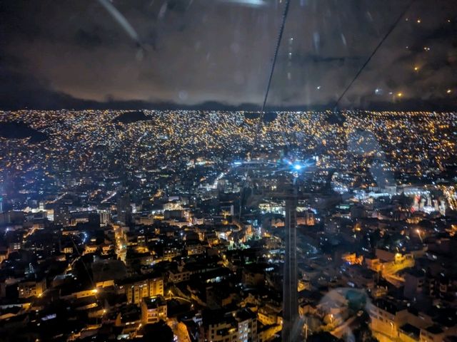 ラパス、ケーブルカーでの夜景