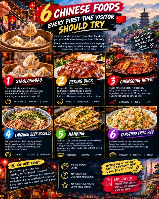 🍜 6 Chinese Foods Every First-Time Visitor Should Try🌶️