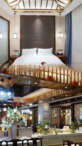 A resort hotel with hot springs~.