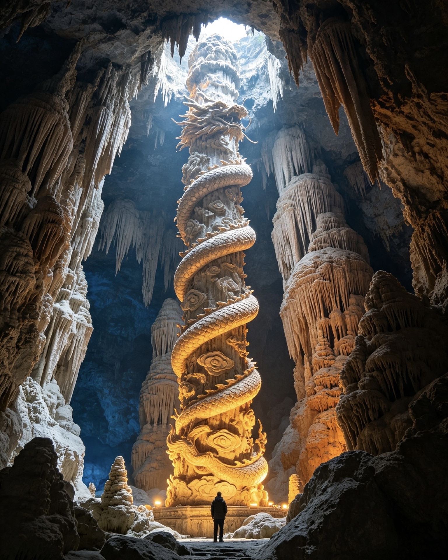 17℃ underground dragon palace, filming location of the 1986 Journey to the West, a cool karst cave ceiling in Jiangsu, Zhejiang, and Shanghai
