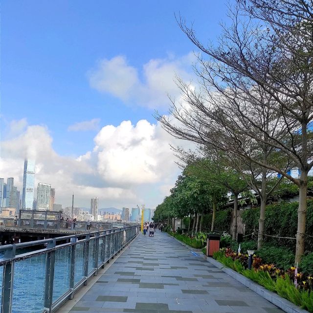 Leisure walk along the amazing Victoria harbour front