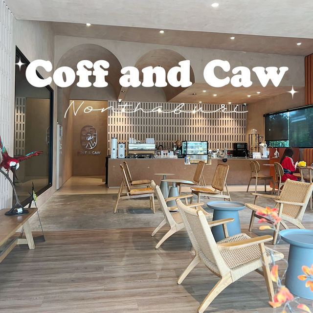 Coff & Caw cafe คาเฟ่มินิมอล มีนกแก้วด้วย
