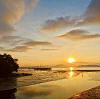 "Captivating Sunsets: A Visit to Penang Beach by the Bridge"