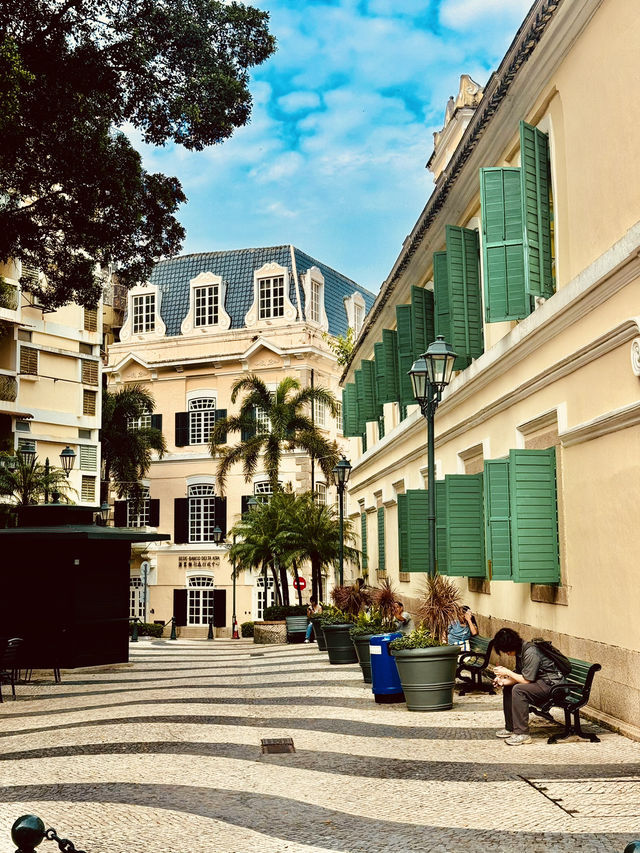 Walking the Heritage Trail in Macau to see these colourful buildings!