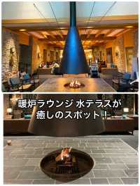 【群馬 みなかみ温泉】暖炉ラウンジ、水テラスが癒しのスポット！