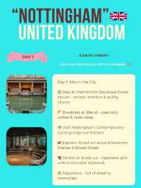 Nottingham itinerary 🩵