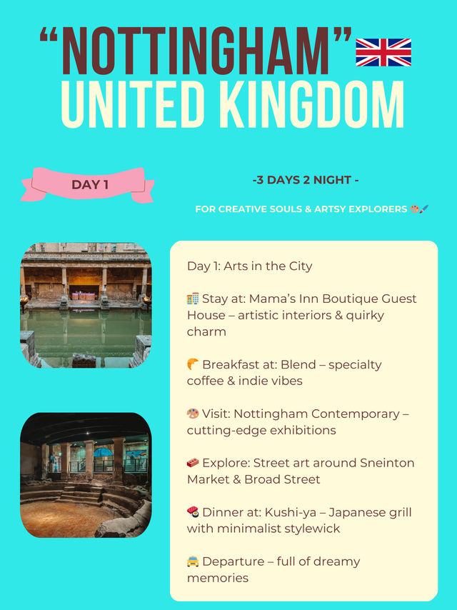 Nottingham itinerary 🩵