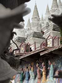 A mega Buddhist temple with multiple styles in Mianyang