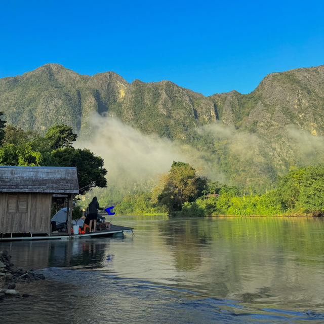 นอนเรือนแพเมืองเฟือง บรรยากาศดีต่อใจมาก 🏞️🍃✨