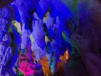 Magnificent Stalactite Formations in Rainbow Colors at the Silver Cave of Guilin
