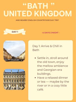 Bath itinerary + nearby English countryside day trip