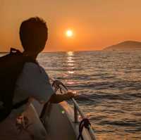妻と見たアドリア海の夕陽