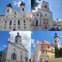 The churches are very nice in Győr, Hungary